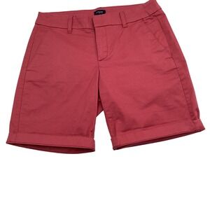 J.Crew Re-Imagined Chino Shorts Womens 2 Pink Coral Cuffed Stretch Cotton 7